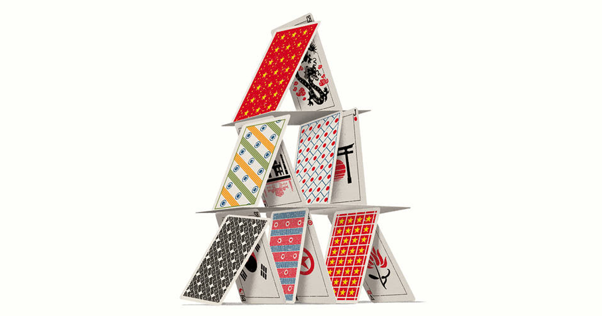 Pyramid of playing cards